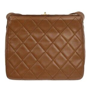Chanel Brown Lambskin Shoulder Bag 136306